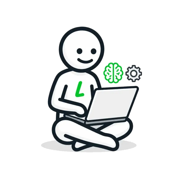 Lumo arbeitet am Laptop